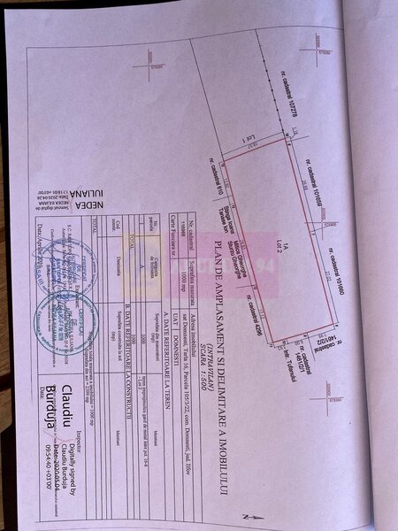 Teren 1000 mp Domnesti